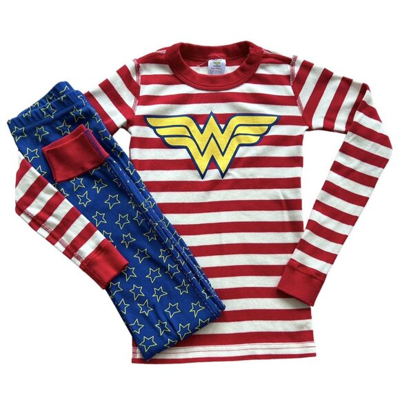 Hanna Andersson Other - HA DC Wonder Woman Long John PJ Set Organic Cotton Size 130 (8)